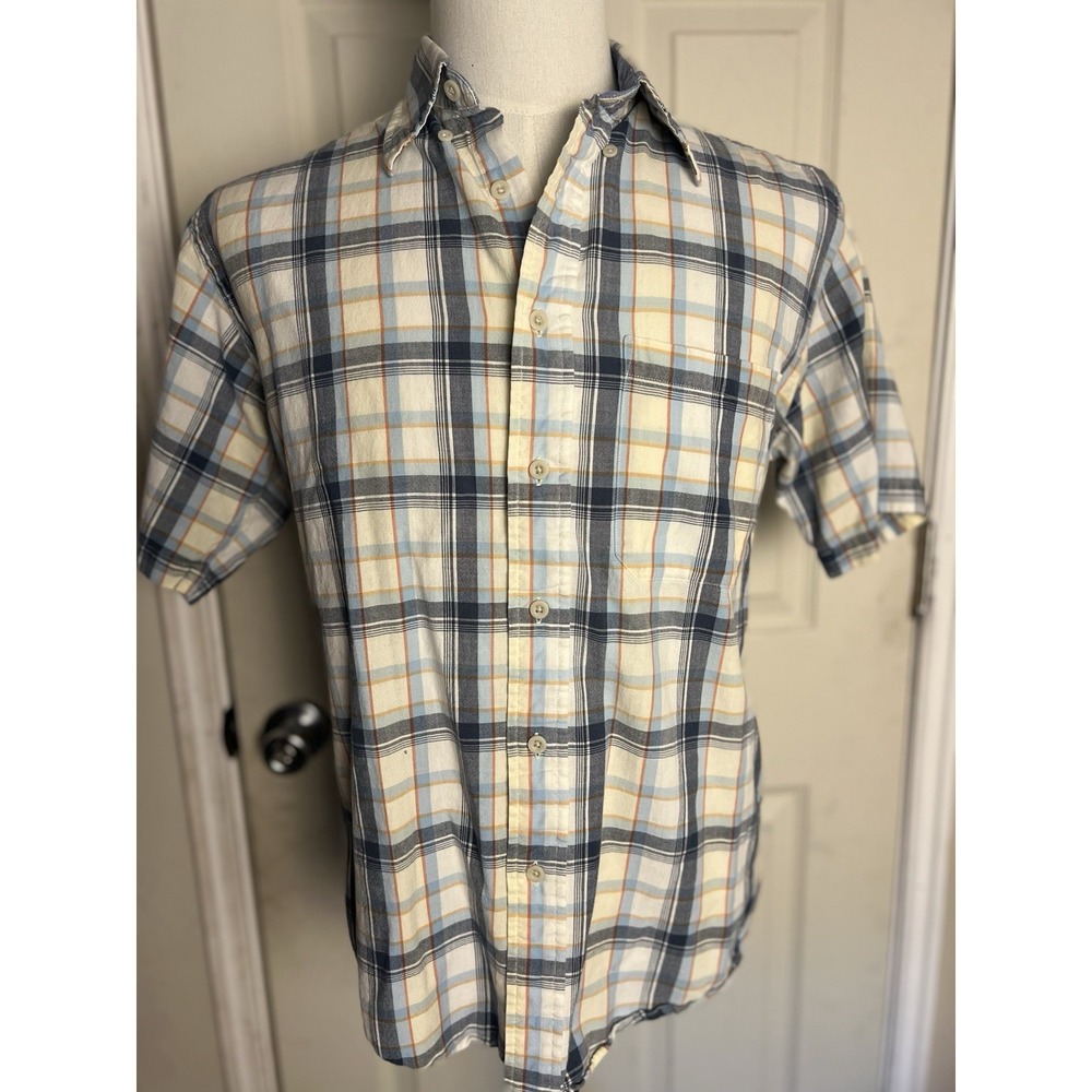 mens pendleton Short Sleeve Plaid Seaside‎ Shirt Size Medium
